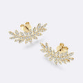Leaf-Shaped Stud Earrings