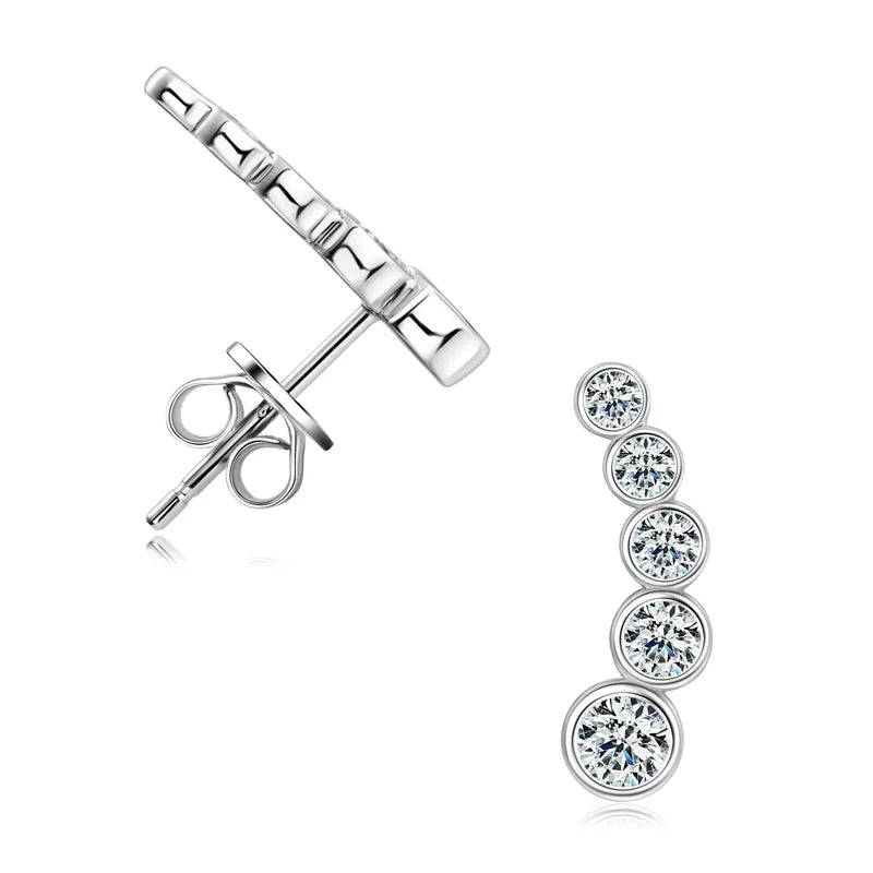 Bezel Climber Earrings