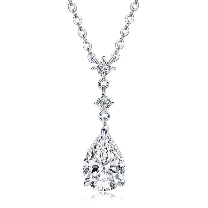 Pear Cut Moissanite Pendant Necklace