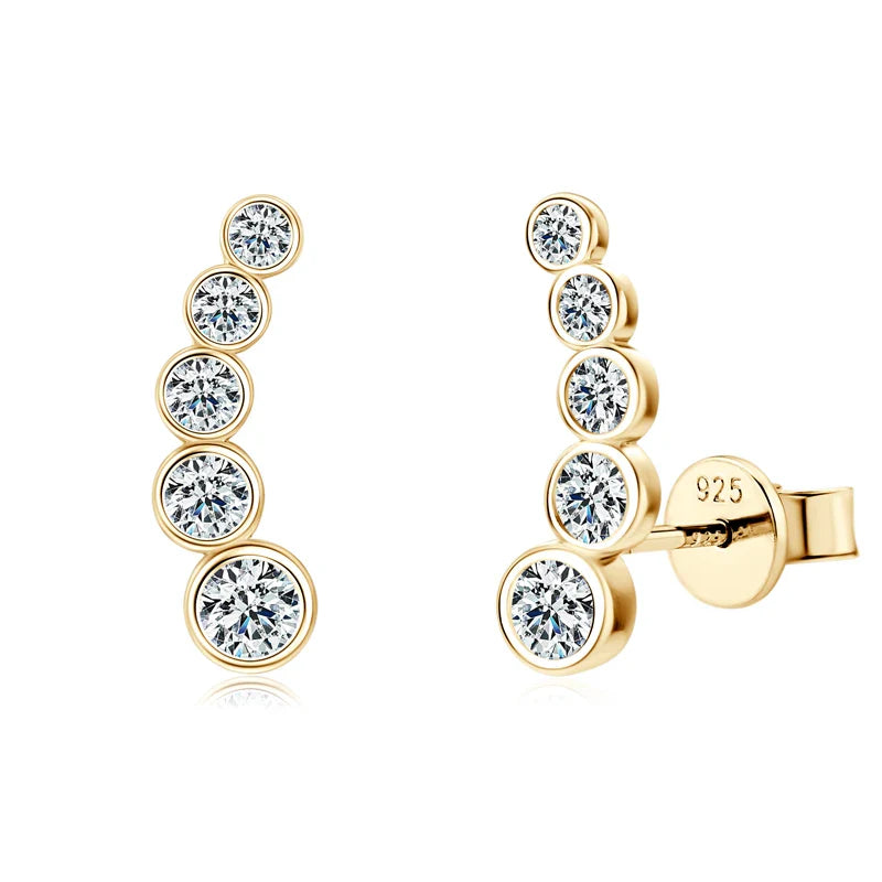 Bezel Climber Earrings