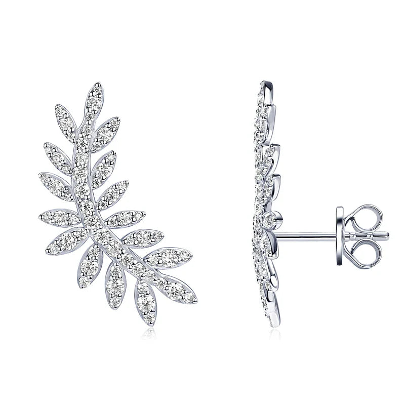 Leaf-Shaped Stud Earrings