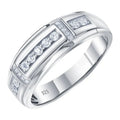 Men's  Elegant Sterling Silver Full Moissanite Ring