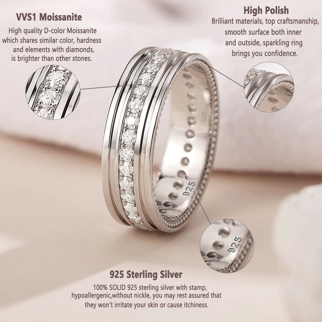 Men’s Moissanite Pave Ring