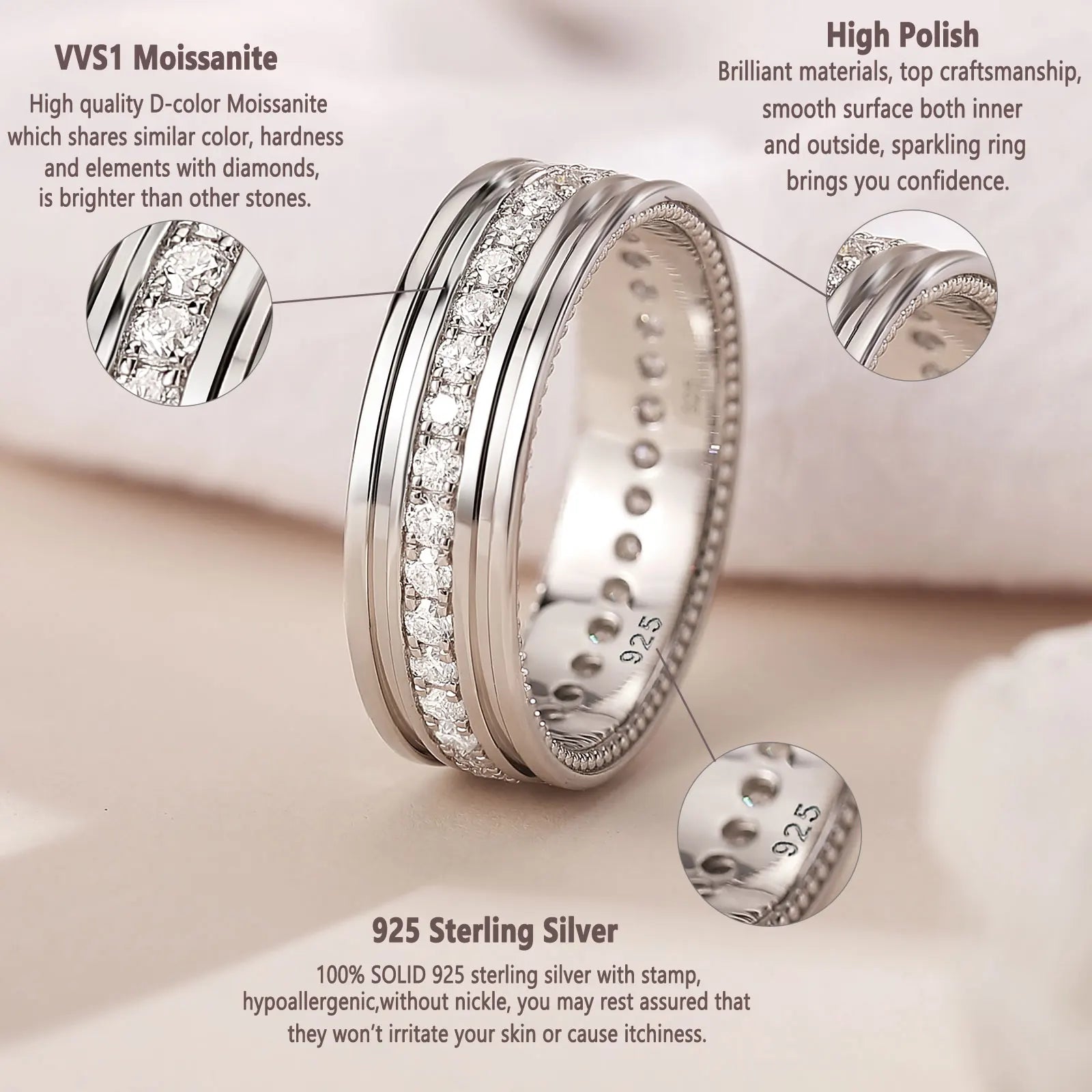 Men’s Moissanite Pave Ring