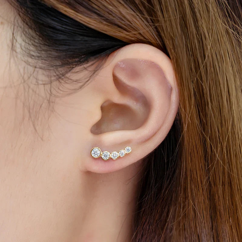 Bezel Climber Earrings