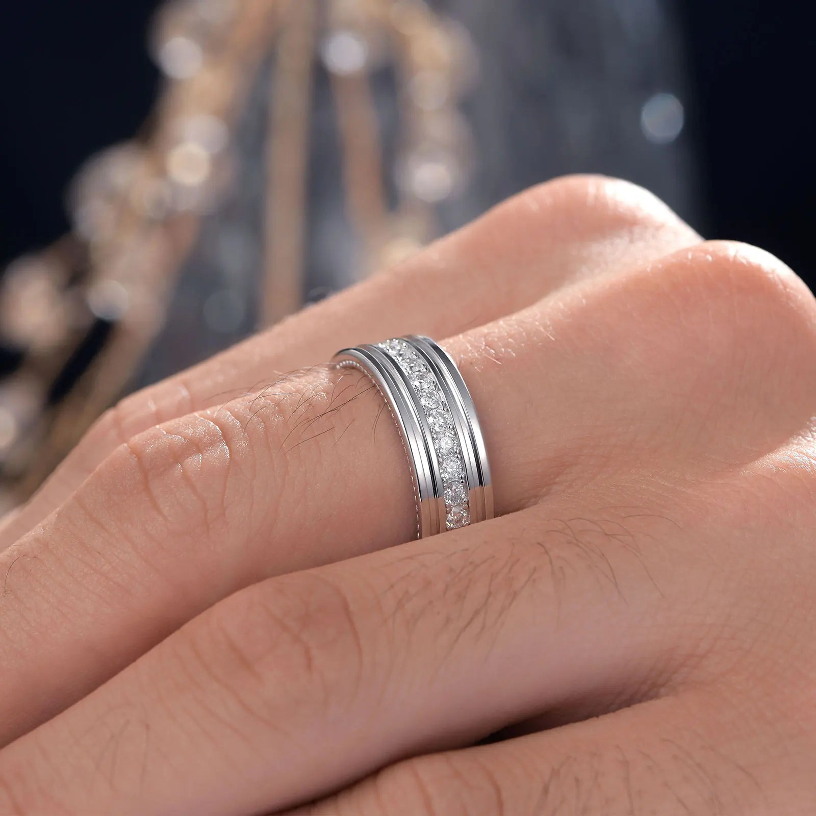 Men’s Moissanite Pave Ring