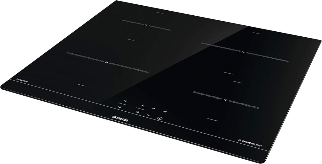 Gorenje 738971 Einbaubackofen-Set OptiBake Black Steam Pyro Set / 77L / Heißluft/Pyrolyse/ExtraSteam/GentleClose/AirFry/Pizzamode 300°C/PerfectGrill/Induktions-Kochfeld mit BridgeZone/schwarz