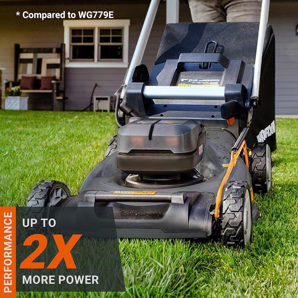 Worx Nitro 34 cm Akku-Rasenmher, Elektrischer Rasenmher, WG779E, 40 V PowerShare PRO 2 STK. 2,5 Ah Akku (Akkus & Ladegert inklusive)