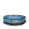 Pool Gartenpool Schwimmbecken Frame 300 x 76 steinoptik EXIT - B-Ware sehr gut