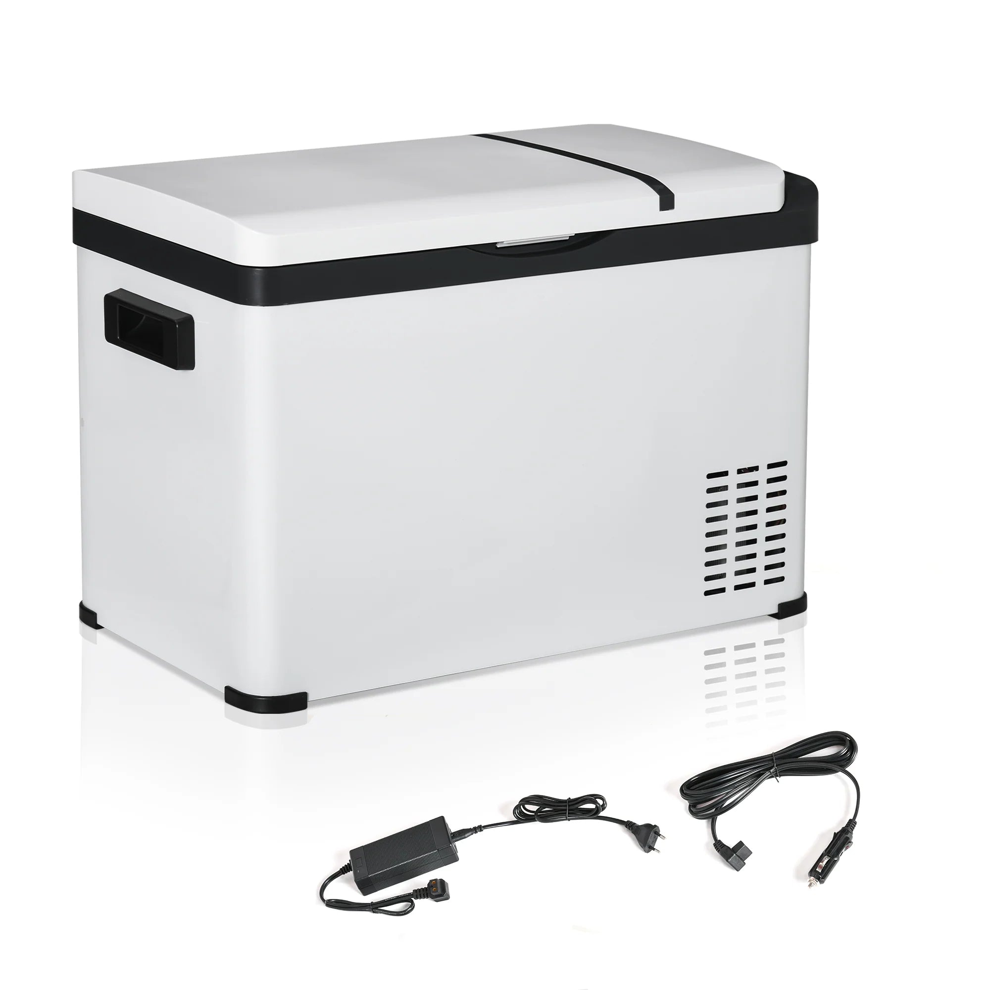 Outsunny Auto-Kühlschrank Kompressor LCD-Panel Batterieschutz Weiß