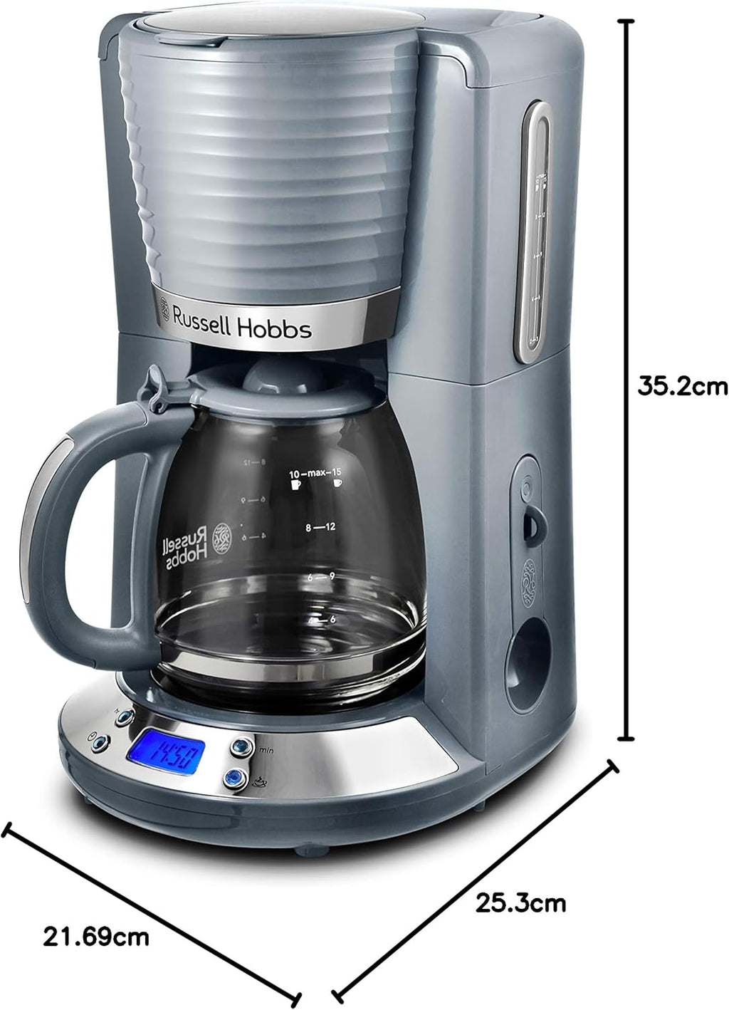 Russell Hobbs Inspire Grey Frühstückset Toaster, Wasserkocher und Kaffeemaschine