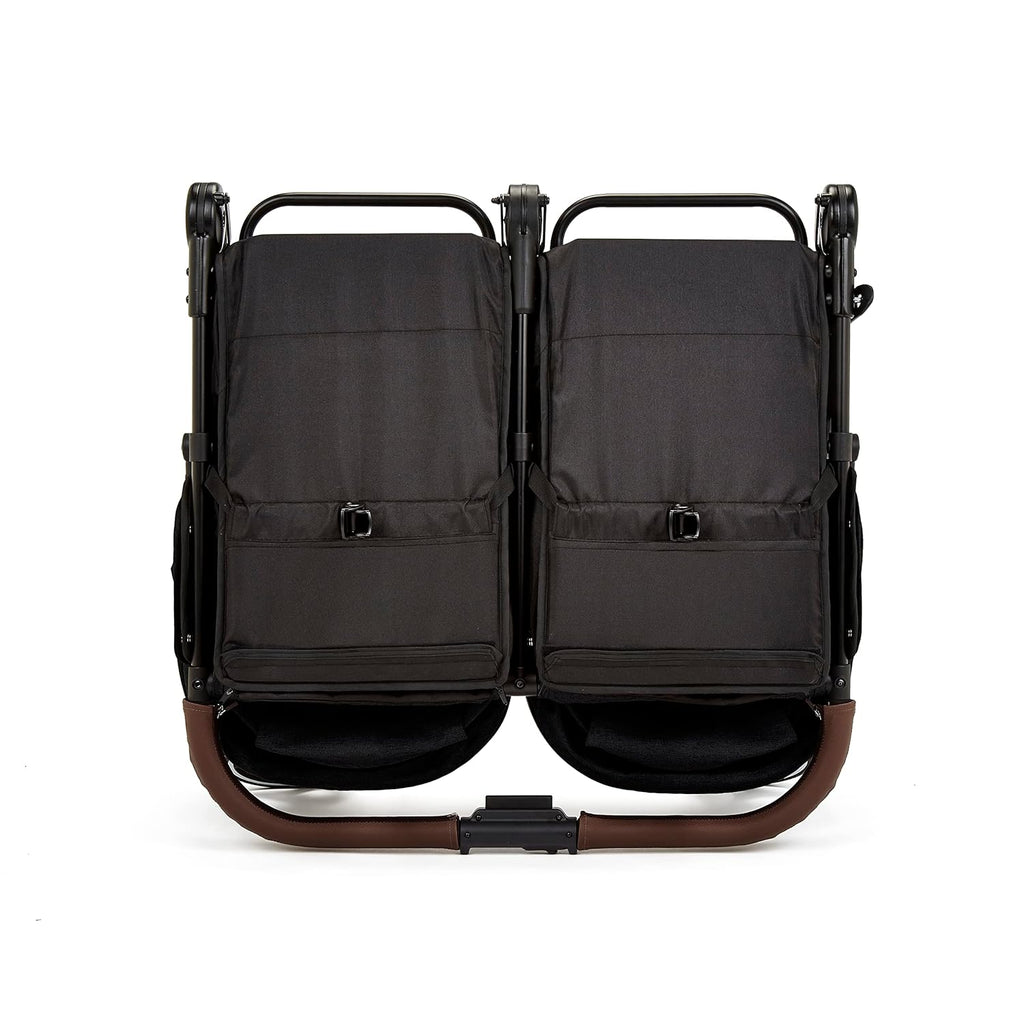 Venus Max Doppel kinderwagen - geeignet von Geburt bis 15 kg (ca. 3 Jahre), kompakter, leichter, faltbarer Zwillingskinderwagen, inklusive Regenschutz und Fußwärmer (Biscuit)