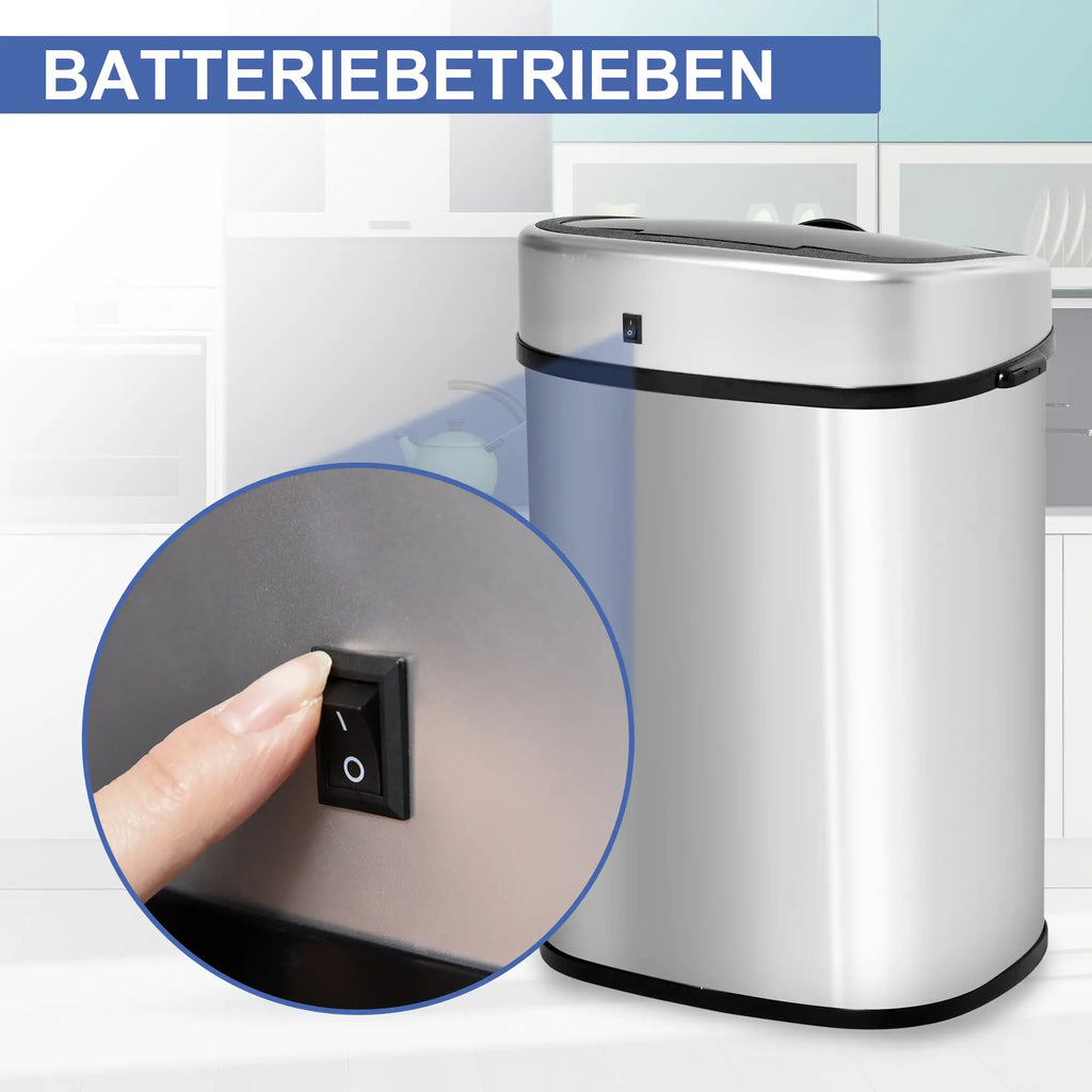 HOMCOM Automatik Mülleimer mit Sensor hygienisch Edelstahl