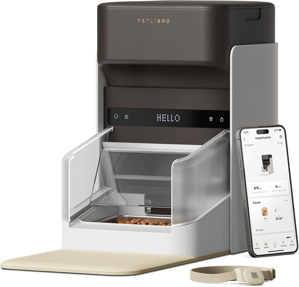 PETLIBRO RFID Futterautomat für Katze, 5G Wi-Fi Automatischer Haustier-Futterspender, Katzen-Futterautomat mit Collar-Tag-Sensor, Automatischer Katzenfutterspender mit App, 1–10 Mahlzeiten, 3L