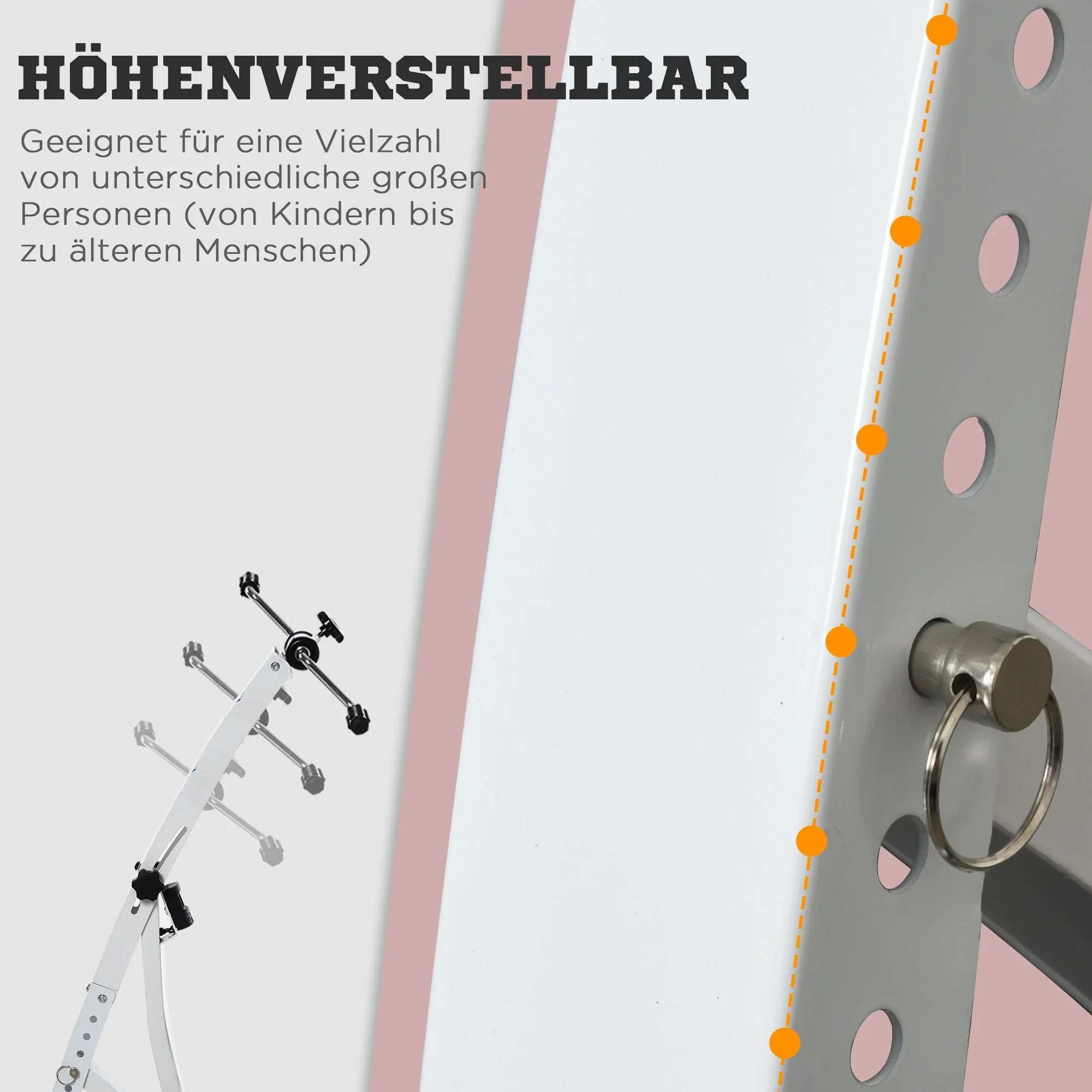 HOMCOM Bewegungstrainer Heimtrainer für Senioren LCD-Display Weiß