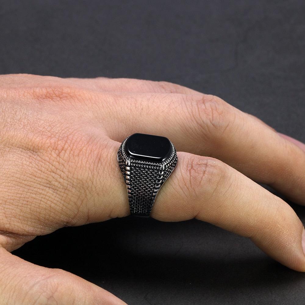 Agate Stone Turkish Men's Ring