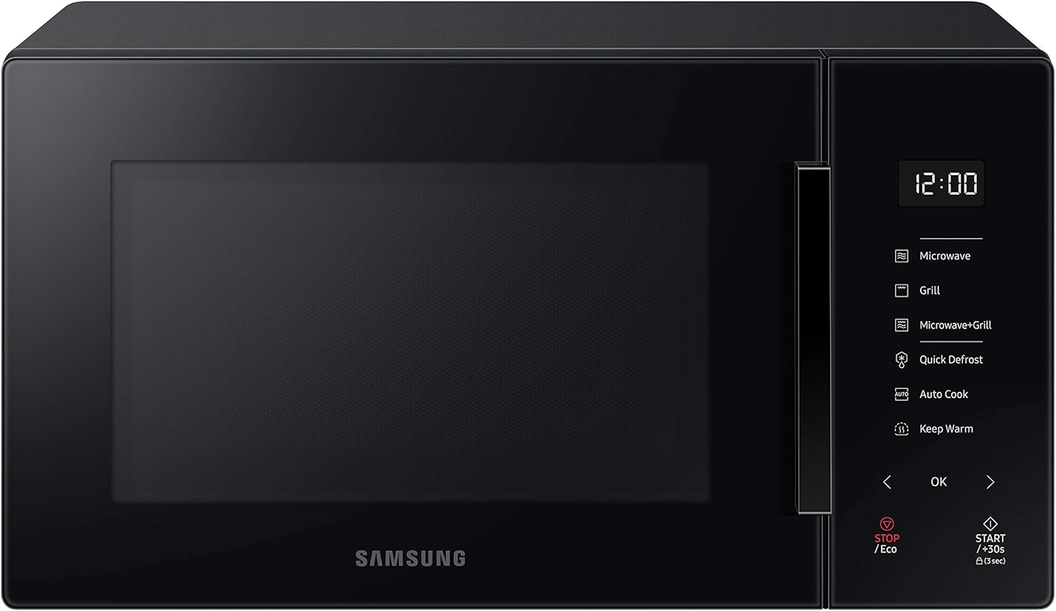 Samsung Tisch-Mikrowelle Glas Design MG23T5018CP/ET, knuspriges Kochen, AirFry, Mikrowelle + Grill 800 W + 1100 W, 23 l, 49 x 27,5 x 38 cm, Puder