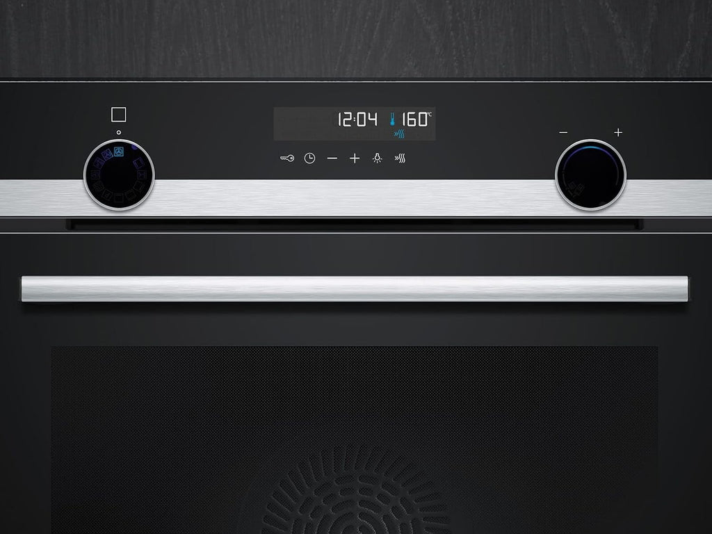 Siemens HB572ABS3, iQ300, Einbau-Backofen 60 x 60 cm, Air Fry, activeClean Pyrolyse Selbstreinung, LED-Touchbedienung, 3D Heißluft, Schnellaufheizung, cookControl10 Automatikprogramme, Edelstahl