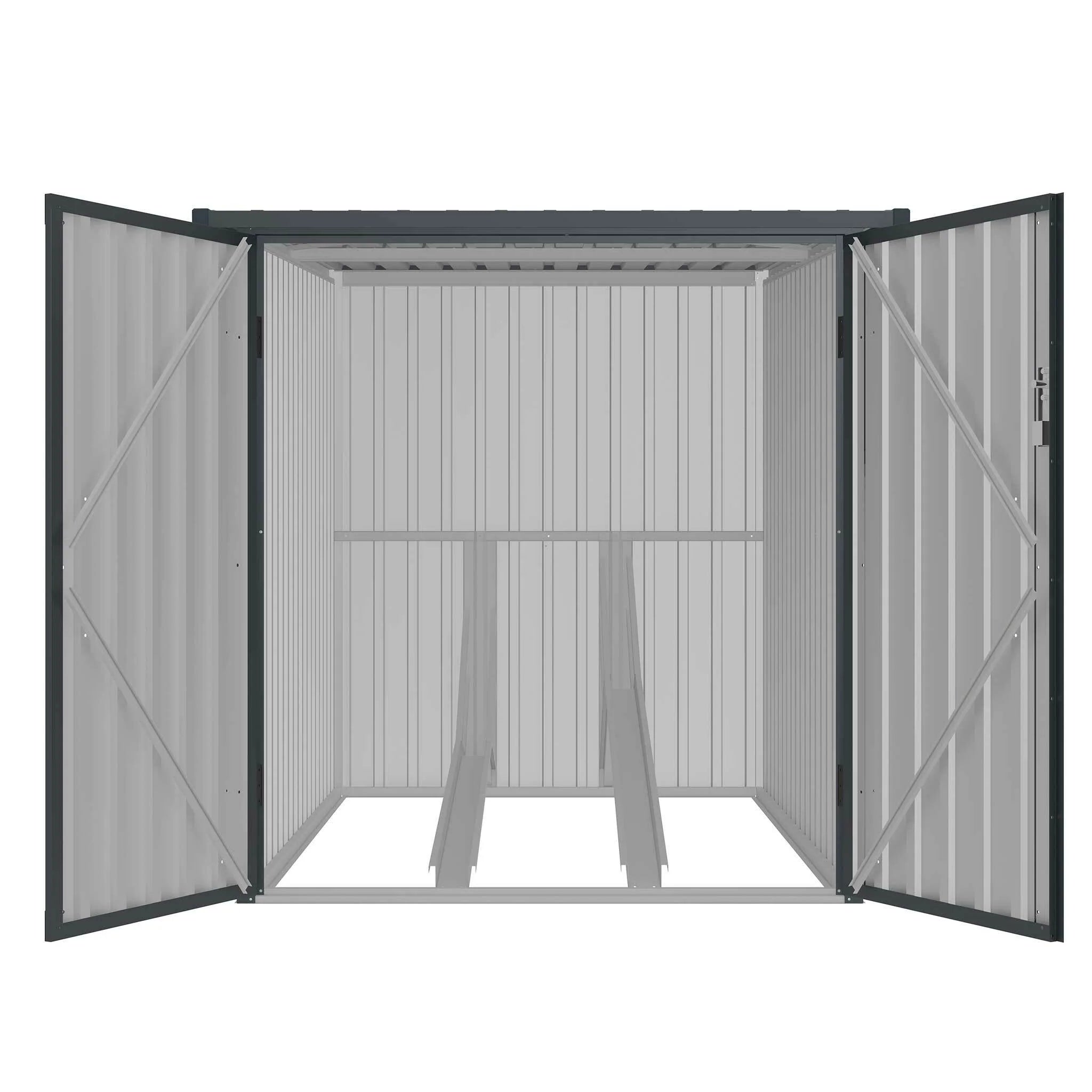 Fornorth Fahrradgarage für zwei Fahrrder 142x198x157cm, Dunkelgrau
