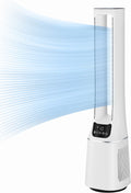 Midea MFP-120i (BL) 2 in 1 Turmventilator Leise 38dB Luftreiniger H13 True HEPA auf 47.6 ㎡ LED Display Fernbedienung Oszillation 12H Timer Kompatibel für Wireless Connection App Alexa Google