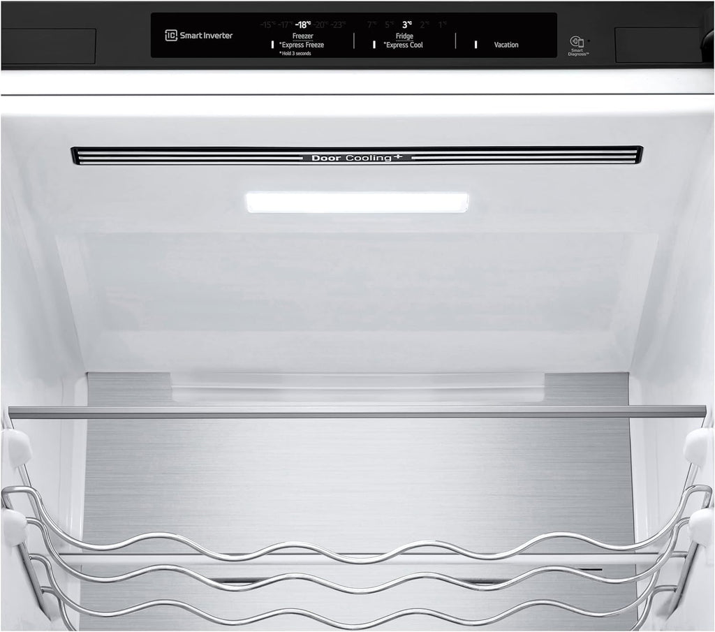 LG GBV22NCCEP Kühl-/Gefrierkombination – Smart Inverter Compressor, Total No Frost, Modern Flat Door Design, Matt Schwarz Metallic, Energieeffizienz A