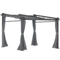 Outsunny Pergola mit ausziehbarem Dach Seilzugsystem