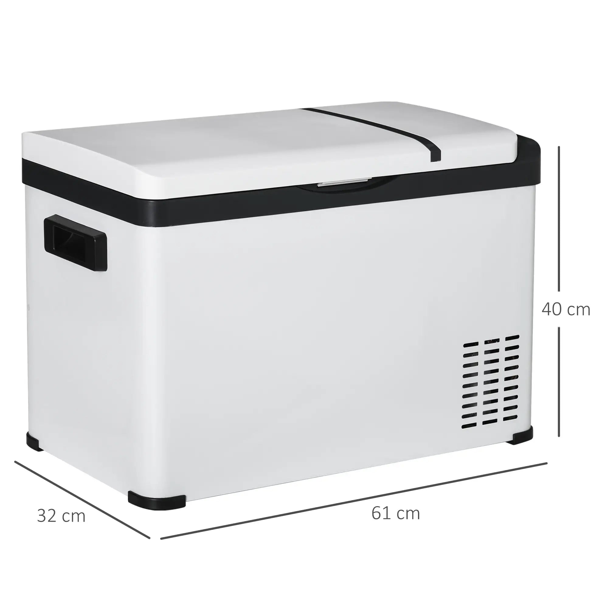 Outsunny Auto-Kühlschrank Kompressor LCD-Panel Batterieschutz Weiß