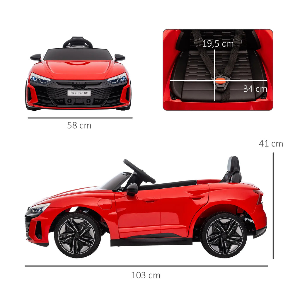 HOMCOM Kinder Elektroauto mit Fernbedienung & Musikfunktion Rot