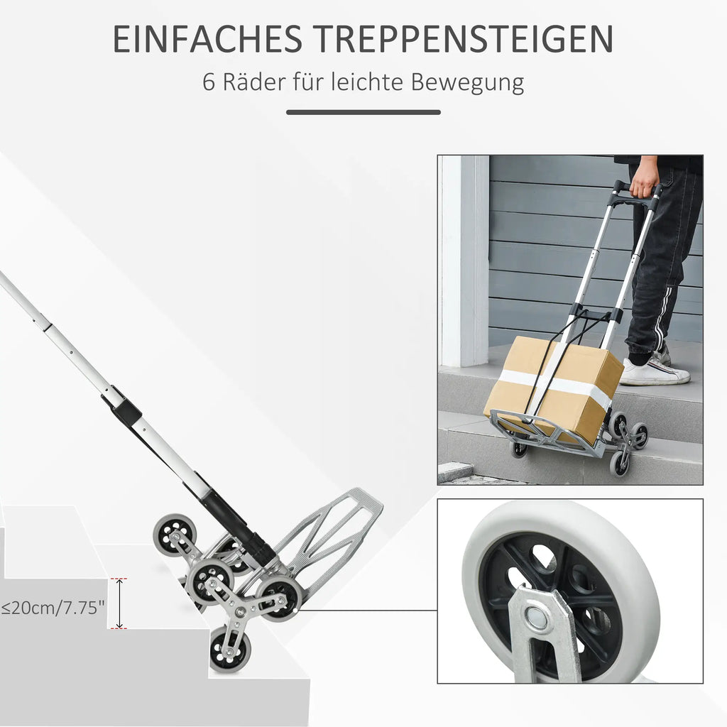 Durhand Treppensteiger Sackkarre 6 Räder faltbar Aluminium