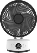 MEACO MeacoFan Sefte Tischventilator - 10 Luftumwälzer mit 12 Geschwindigkeiten - Horizontale und vertikale Oszillation - 3 Oszillationsbereiche - Ultraleise, ferngesteuerte Kühlung, Schwarz