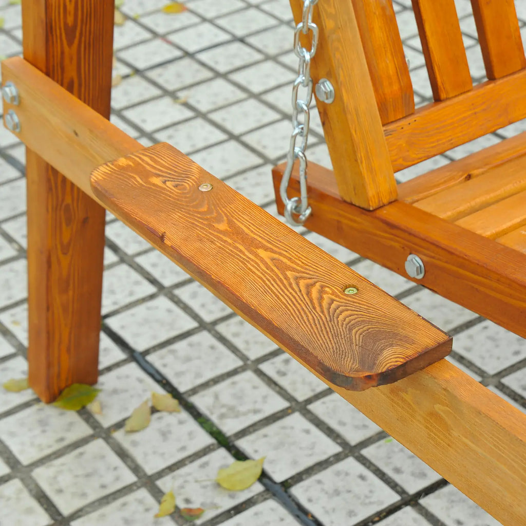 Outsunny Hollywoodschaukel Gartenschaukel 2-Sitzer mit Sonnendach Lärche