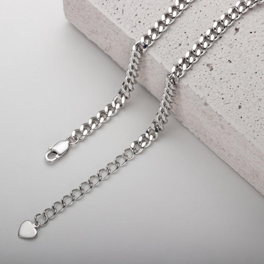 Cushion Cuban Silver Bracelet