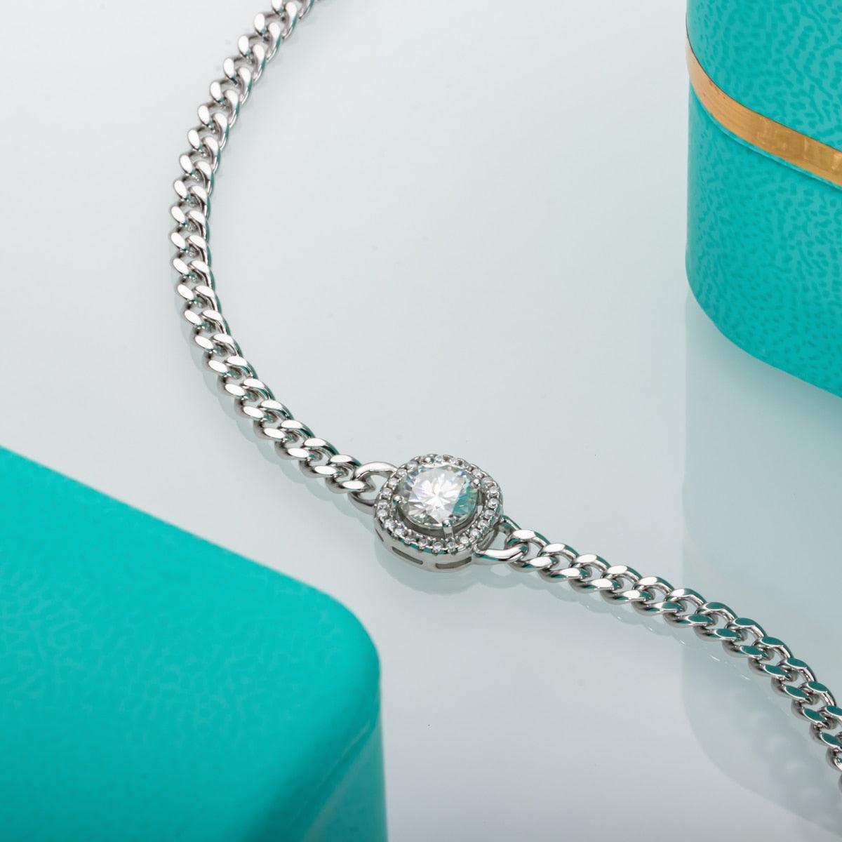 Cushion Cuban Silver Bracelet