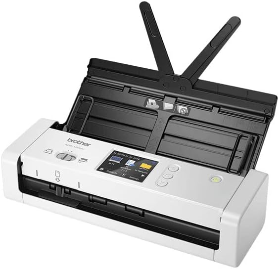 Brother ADS-1700W Kompakter und intelligenter Dokumentenscanner | Dokumentenzuführung | Automatisches Scannen | Wi-Fi/Wi-Fi Direct, Weiß/Schwarz