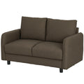 HOMCOM 2-Sitzer Sofa mit Stauraum & Samtoptik, Braun
