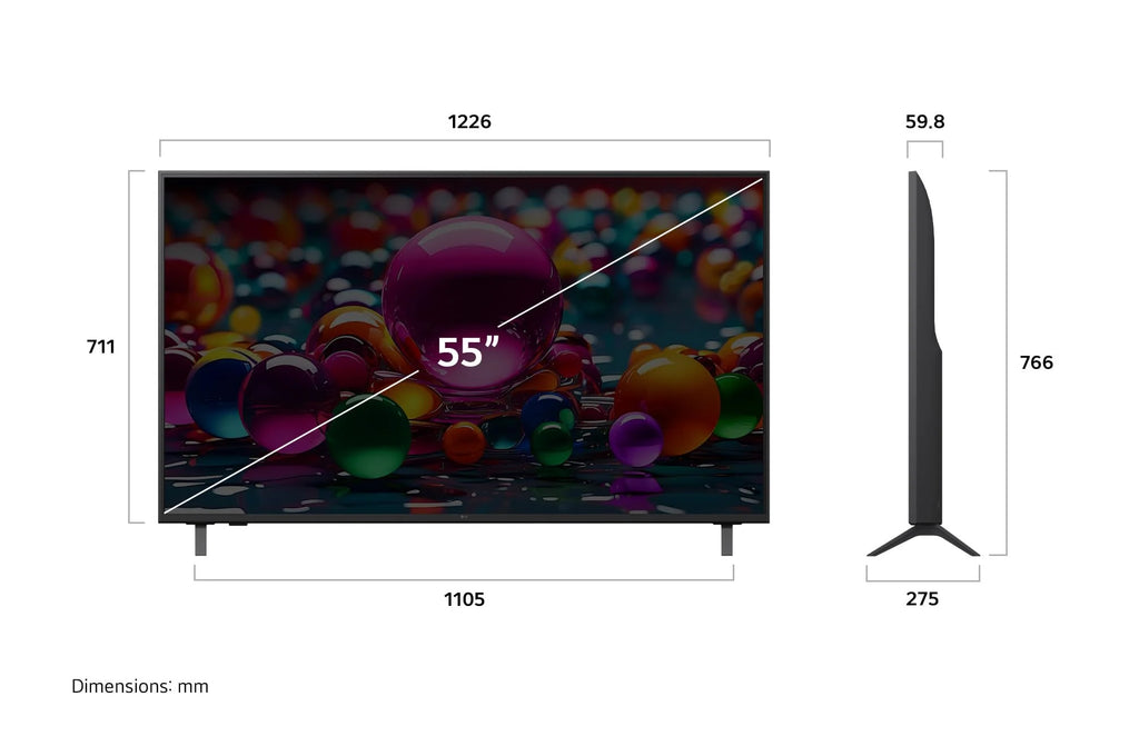 LG 55UA75006LA TV 55 Zoll (139 cm) 4K UHD AI TV (α7 Gen8 4K AI Prozessor, webOS 25, 60Hz) [Modelljahr 2025]