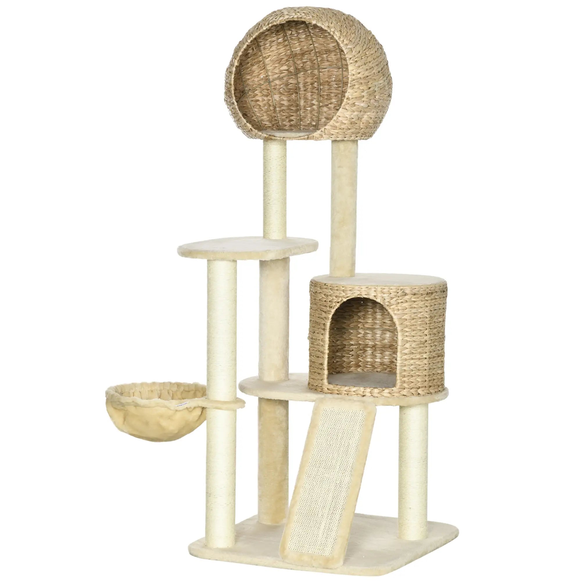 PawHut Kratzbaum Katzenhaus mit Hängematte und Aussichtsplattform