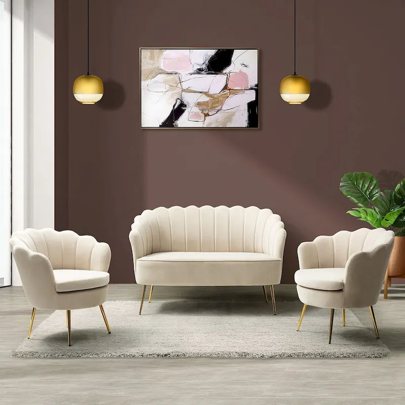 Xabier 52 in. 3 Piece Living Room Set by HULALA HOME