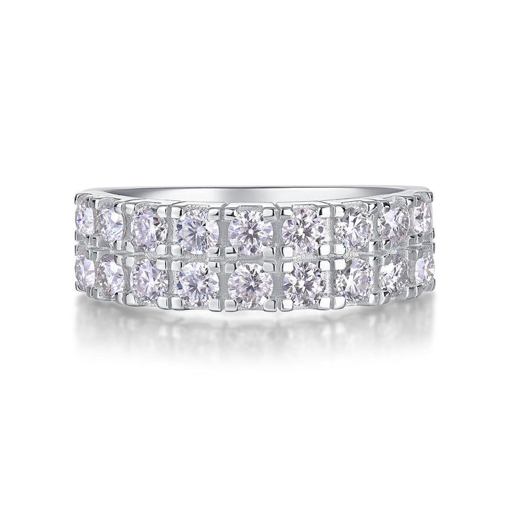 Double Row Moissanite Ring