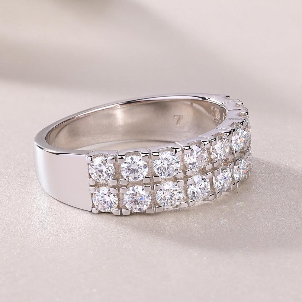 Double Row Moissanite Ring