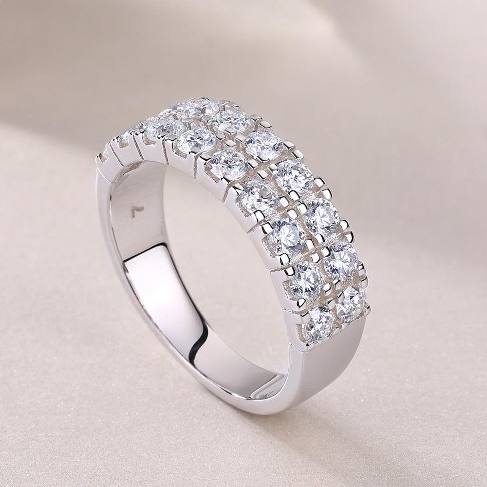 Double Row Moissanite Ring