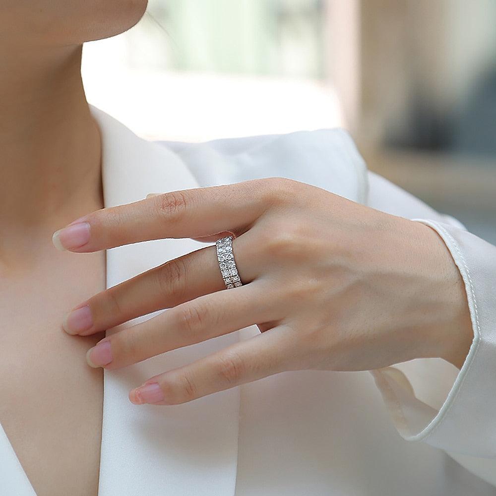 Double Row Moissanite Ring