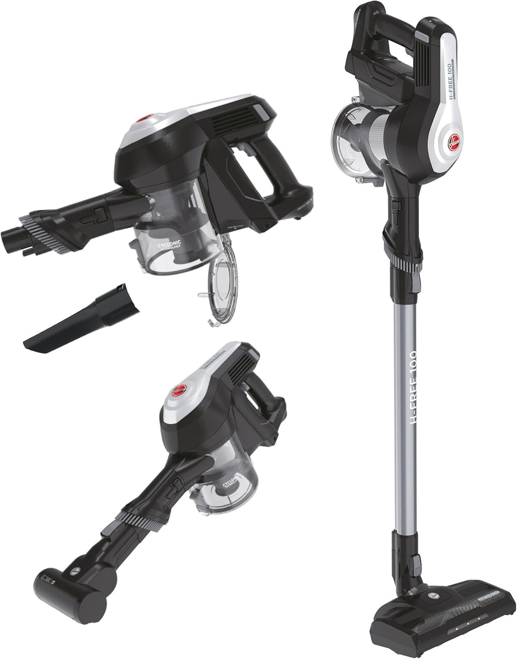 Hoover Akku-Staubsauger Tierhaare H-FREE 100 PETS ohne Beutel + Tierdüse I bis 40 Min. Laufzeit I Staubsauger kabellos mit LED, XL Staubbehlter & Parkfunktion I Akkusauger mit Fugendüse & Staubbürste