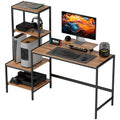 HOMCOM Computertisch mit Monitorständer & 4 Regalen – 150 × 48 × 125 cm