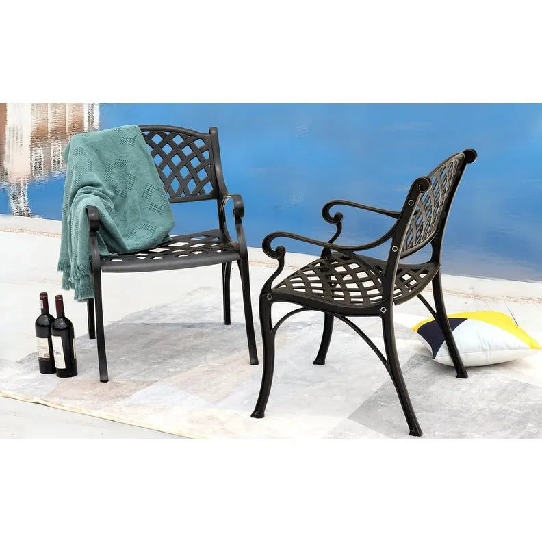 Outdoor 2 Piece Cast Aluminum Bistro Chairs