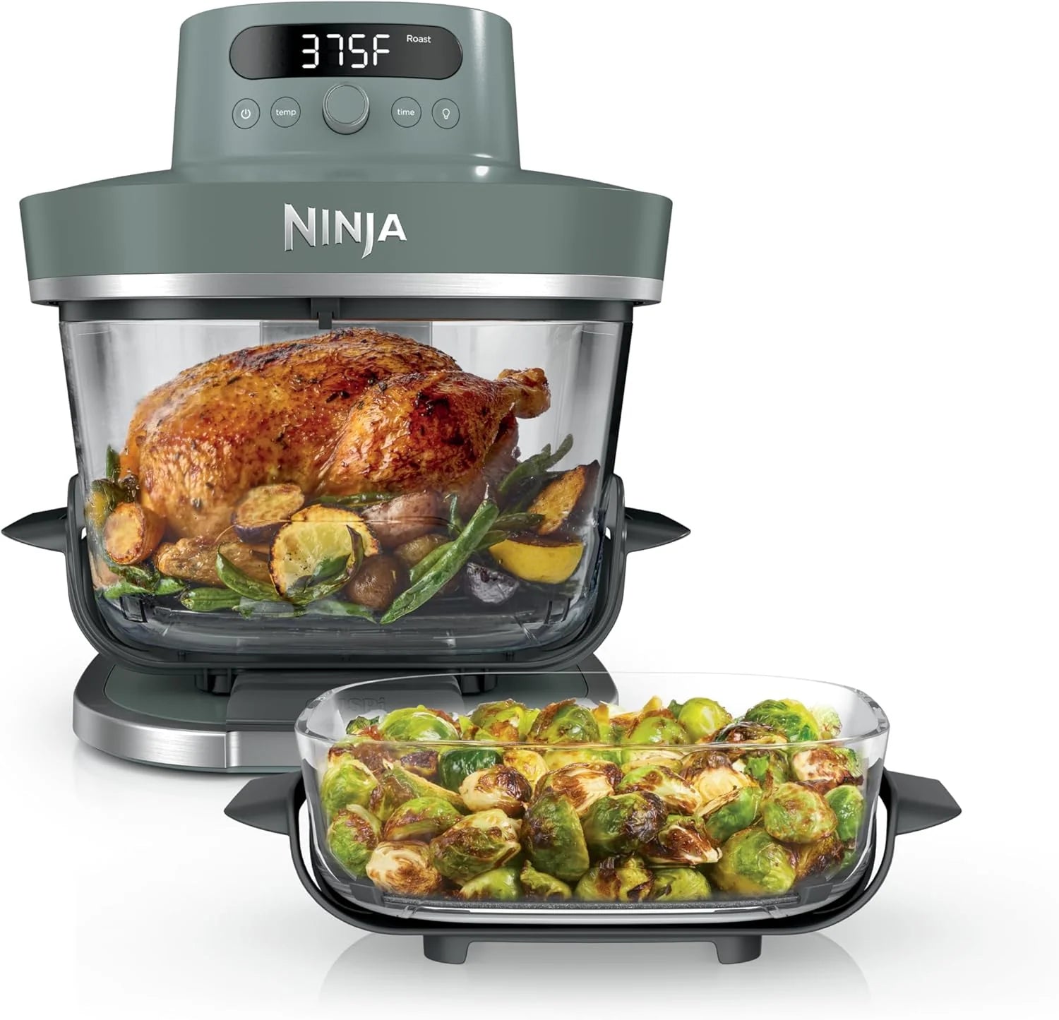 Ninja Crispi Pro 6-in-1 Glass Air Fryer | 6qt & 2.5qt Glass Containers with Storage Lids