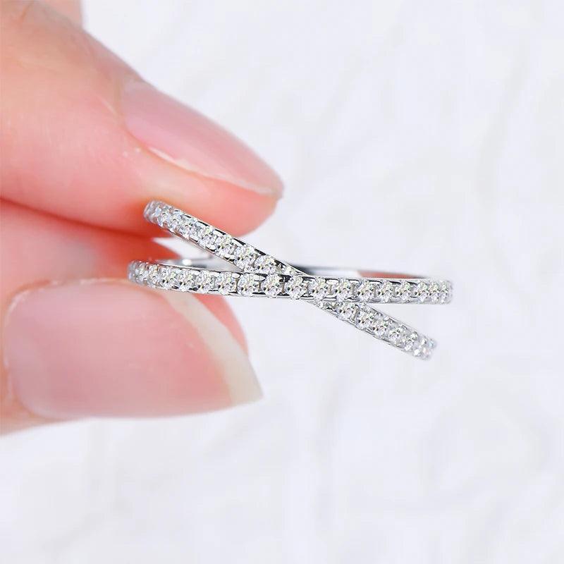 Eternity Cross Over Band Ring