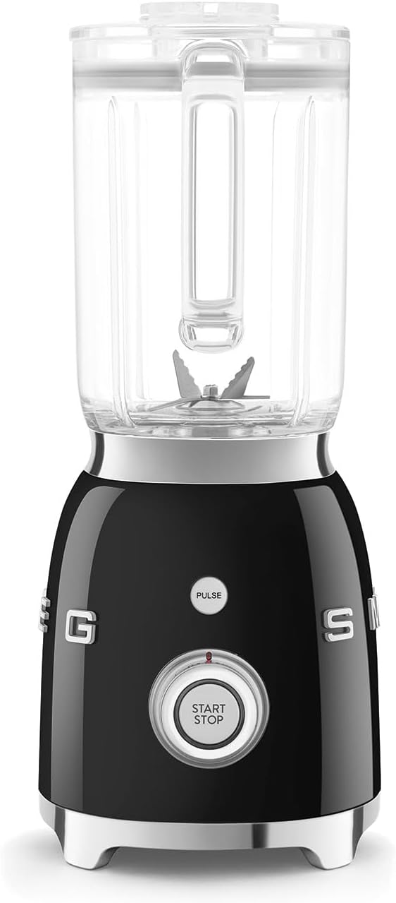 Smeg, BLF03PKEU, 1,5 l Standmixer, 4 -Geschwindigkeitsstufen, 4 Automikprogramme, Abnehmbare Doppelklinge, Deckelöffnung transparent mit Dosierkappe, rutschfest, 800W, Rose