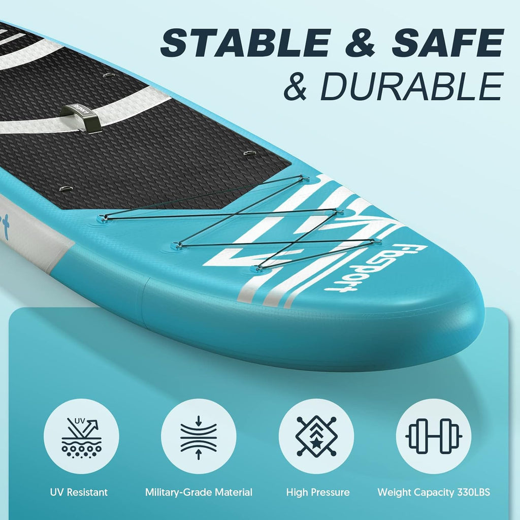 Premium-Stand-Up-Paddle-Board, Yoga-Board mit strapazierfähigem SUP-Zubehör und Tragetasche | Breiter Stand, Surf-Kontrolle, rutschfestes Deck, Leine, Paddel und Pumpe für Jugendliche und Erwachsene