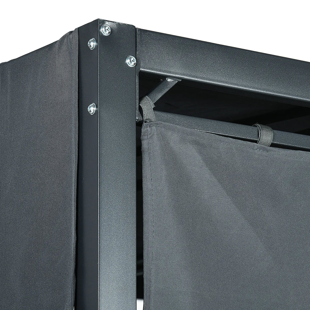 Outsunny Hollywoodschaukel Outdoor 3-in-1 mit Baldachin & Sichtschutz